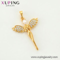 33969 xuping joyería moda chapado en oro 24k ángel encanto piedra colgante